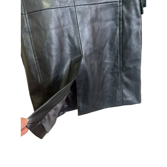 Blank NYC Black Faux Leather Car Coat Long Length Sz XS NWT - Picture 7 of 8